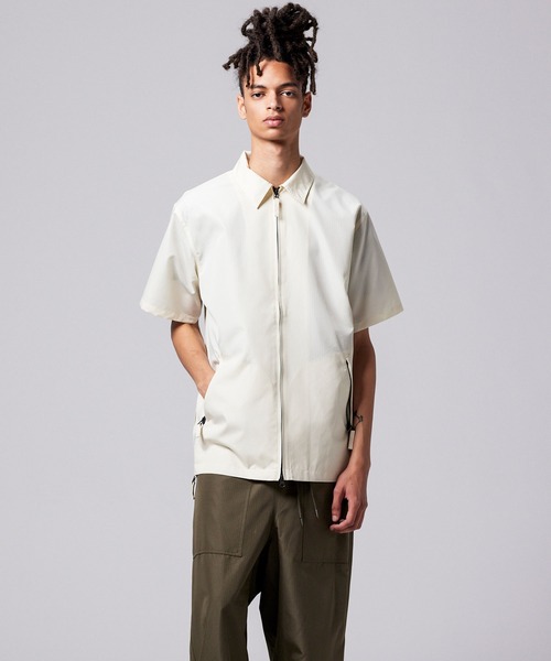 TAION（タイオン）の「【TAION(タイオン)】〈ユニセックス〉ノンダウン ミリタリー ファスナー ハーフスリーブ シャツ（シャツ/ブラウス・メンズ・ブラック/ダークオリーブ/オフホワイト/インディゴブルー/ライトインディゴブルー/ダークネイビー・XL/L/M/S/2XL/3XL）」の21枚目の写真