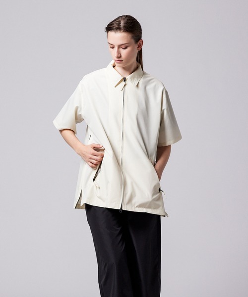 TAION（タイオン）の「【TAION(タイオン)】〈ユニセックス〉ノンダウン ミリタリー ファスナー ハーフスリーブ シャツ（シャツ/ブラウス・メンズ・ブラック/ダークオリーブ/オフホワイト/インディゴブルー/ライトインディゴブルー/ダークネイビー・XL/L/M/S/2XL/3XL）」の22枚目の写真