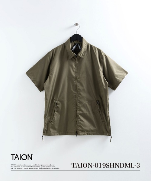 TAION（タイオン）の「【TAION(タイオン)】〈ユニセックス〉ノンダウン ミリタリー ファスナー ハーフスリーブ シャツ（シャツ/ブラウス・メンズ・ブラック/ダークオリーブ/オフホワイト/インディゴブルー/ライトインディゴブルー/ダークネイビー・XL/L/M/S/2XL/3XL）」の7枚目の写真