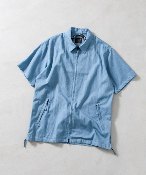 TAION（タイオン）の「【TAION(タイオン)】〈ユニセックス〉ノンダウン ミリタリー ファスナー ハーフスリーブ シャツ（シャツ/ブラウス・メンズ・ブラック/ダークオリーブ/オフホワイト/インディゴブルー/ライトインディゴブルー/ダークネイビー・XL/L/M/S/2XL/3XL）」の12枚目の写真