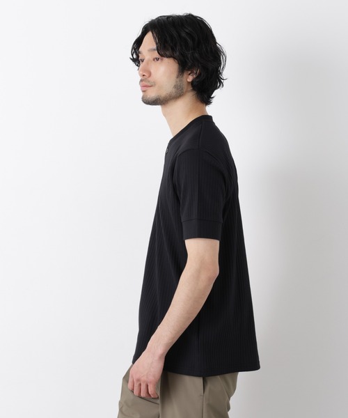 NANO universe（ナノユニバース）の「ワイドリブスタンダードヘンリーネックTシャツ 半袖（Tシャツ/カットソー・メンズ・ネイビー/ブラウン/ブラック・S/M/L）」の14枚目の写真