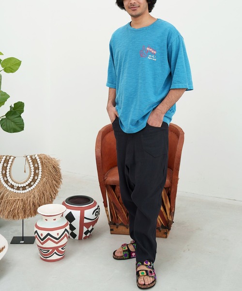 チャイハネ（チャイハネ）の「【チャイハネ】フォープリントメンズTシャツ（Tシャツ/カットソー・メンズ・ベージュ/イエロー/ブルー・FREE）」の7枚目の写真