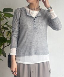 un dix cors | レイヤードヘンリープルオーバー(Tシャツ/カットソー)