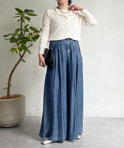 un dix cors（アンディコール）の「レイヤードヘンリープルオーバー（Tシャツ/カットソー・レディース・グレー/オフホワイト/グリーン系その他2・FREE）」の6枚目の写真