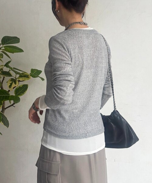 un dix cors（アンディコール）の「レイヤードヘンリープルオーバー（Tシャツ/カットソー・レディース・グレー/オフホワイト/グリーン系その他2・FREE）」の14枚目の写真