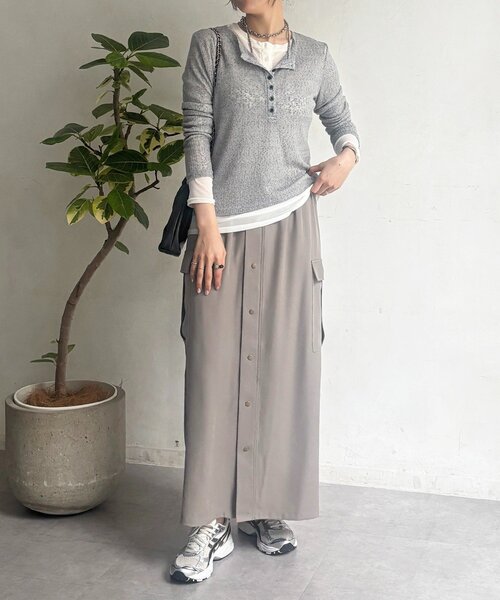 un dix cors（アンディコール）の「レイヤードヘンリープルオーバー（Tシャツ/カットソー・レディース・グレー/オフホワイト/グリーン系その他2・FREE）」の15枚目の写真