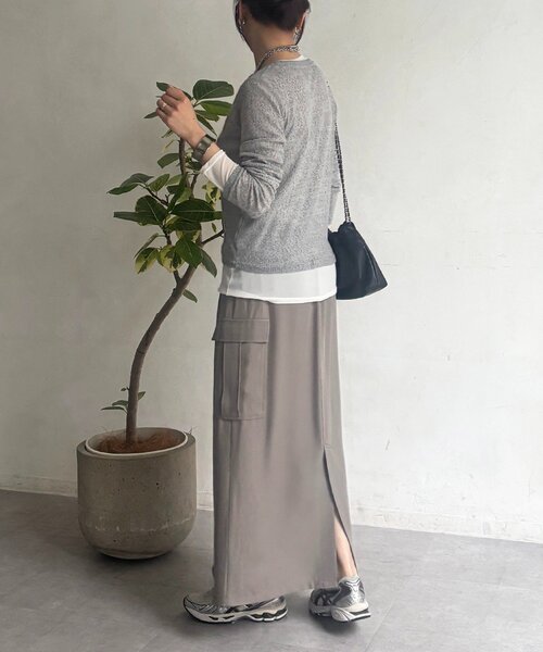 un dix cors（アンディコール）の「レイヤードヘンリープルオーバー（Tシャツ/カットソー・レディース・グレー/オフホワイト/グリーン系その他2・FREE）」の18枚目の写真