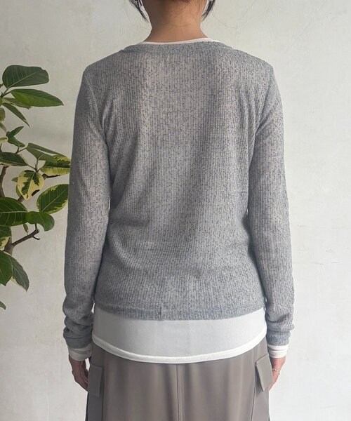 un dix cors（アンディコール）の「レイヤードヘンリープルオーバー（Tシャツ/カットソー・レディース・グレー/オフホワイト/グリーン系その他2・FREE）」の21枚目の写真