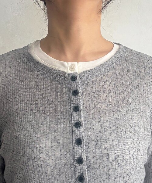 un dix cors（アンディコール）の「レイヤードヘンリープルオーバー（Tシャツ/カットソー・レディース・グレー/オフホワイト/グリーン系その他2・FREE）」の22枚目の写真