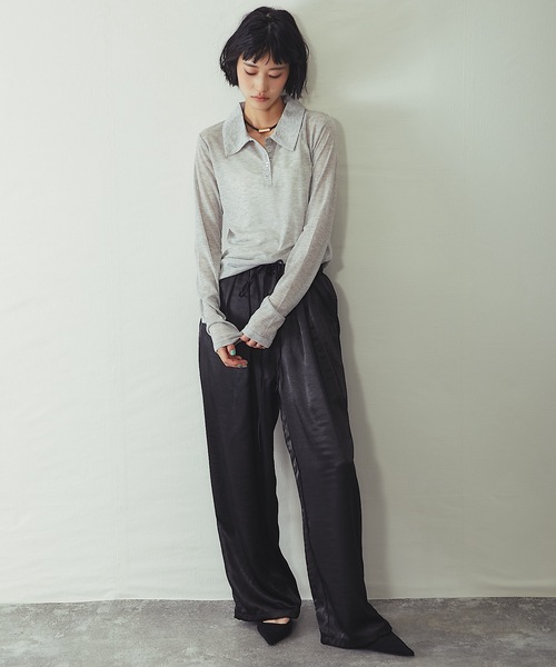 ANOTHER S(アナザーエス)の「サテンイージーパンツ(その他パンツ・レディース・ブラウン/ブラック/アイボリー・FREE)」の17枚目の写真