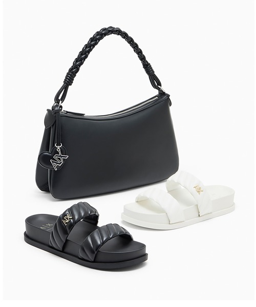 ARMANI EXCHANGE(アルマーニエクスチェンジ)の「【A|X アルマーニ エクスチェンジ】AXロゴ フラットサンダル(EC限定カラー含)(サンダル・レディース・オフホワイト/ブラック・38/37/36/35)」の8枚目の写真
