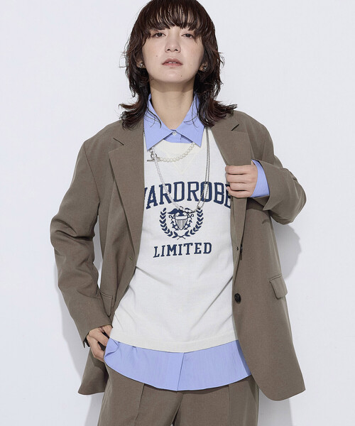 COMME CA Wardrobe(コムサワードローブ)の「14G強撚綿 ジャカードニットプルオーバー(ニット/セーター・レディース・オフホワイト/ネイビー・FREE)」の4枚目の写真