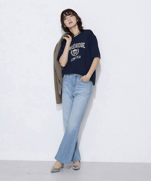 COMME CA Wardrobe(コムサワードローブ)の「14G強撚綿 ジャカードニットプルオーバー(ニット/セーター・レディース・オフホワイト/ネイビー・FREE)」の9枚目の写真