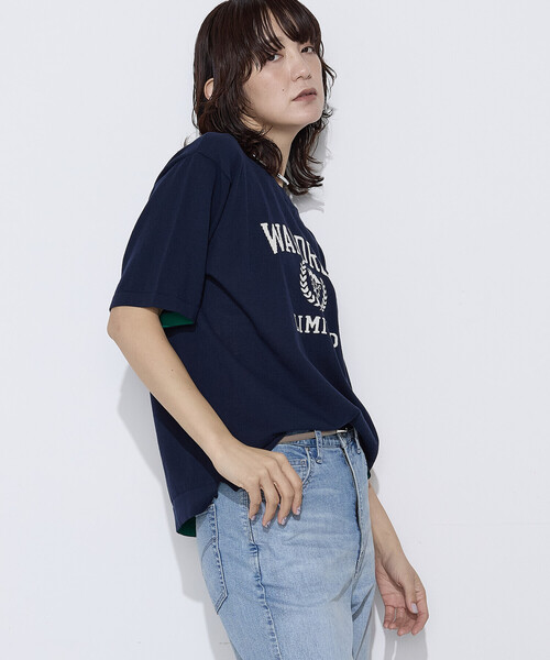 COMME CA Wardrobe(コムサワードローブ)の「14G強撚綿 ジャカードニットプルオーバー(ニット/セーター・レディース・オフホワイト/ネイビー・FREE)」の11枚目の写真