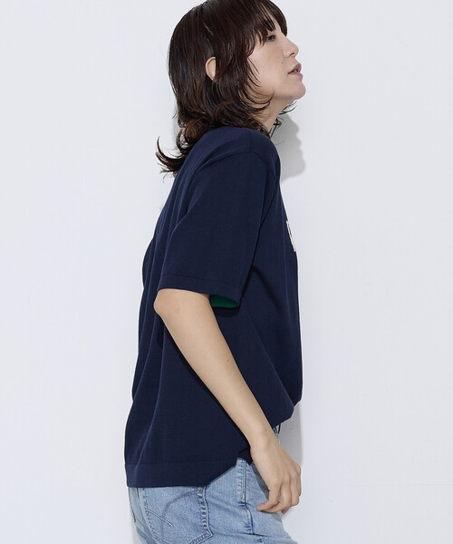 COMME CA Wardrobe(コムサワードローブ)の「14G強撚綿 ジャカードニットプルオーバー(ニット/セーター・レディース・オフホワイト/ネイビー・FREE)」の12枚目の写真