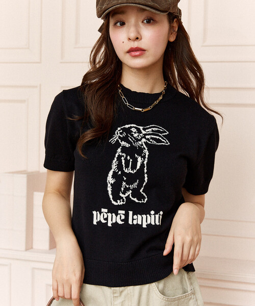 PUBLUX（パブリュクス）の「PUBLUX/パブリュクス ラビット サマーニット トップス　限定展開（ニット/セーター・レディース・ブラウン/ホワイト/ブラック/グレー・ﾌﾘ-）」の2枚目の写真