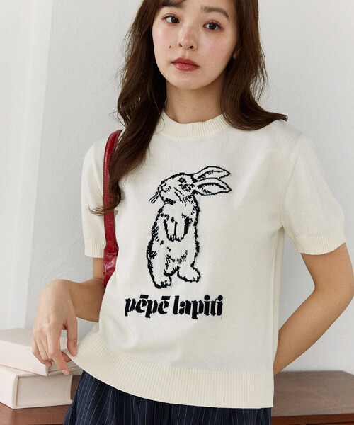 PUBLUX（パブリュクス）の「PUBLUX/パブリュクス ラビット サマーニット トップス　限定展開（ニット/セーター・レディース・ブラウン/ホワイト/ブラック/グレー・ﾌﾘ-）」の13枚目の写真