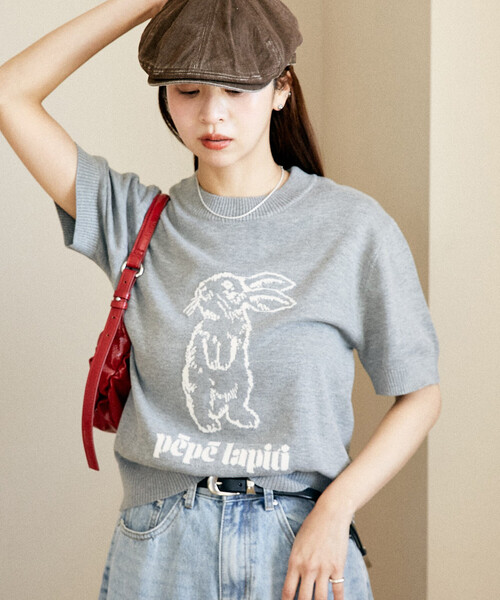 PUBLUX（パブリュクス）の「PUBLUX/パブリュクス ラビット サマーニット トップス　限定展開（ニット/セーター・レディース・ブラウン/ホワイト/ブラック/グレー・ﾌﾘ-）」の21枚目の写真