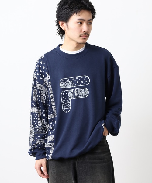 FILA HERITAGE(フィラヘリテージ)の「FILA HERITAGE SWEATSHIRT ペイズリースウェットシャツ(スウェット・メンズ・ホワイト/ネイビー・M/XL/L)」の15枚目の写真