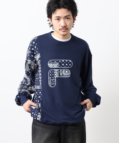 FILA HERITAGE(フィラヘリテージ)の「FILA HERITAGE SWEATSHIRT ペイズリースウェットシャツ(スウェット・メンズ・ホワイト/ネイビー・M/XL/L)」の14枚目の写真