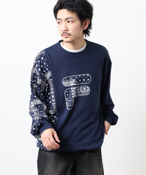 FILA HERITAGE(フィラヘリテージ)の「FILA HERITAGE SWEATSHIRT ペイズリースウェットシャツ(スウェット・メンズ・ホワイト/ネイビー・M/XL/L)」の13枚目の写真