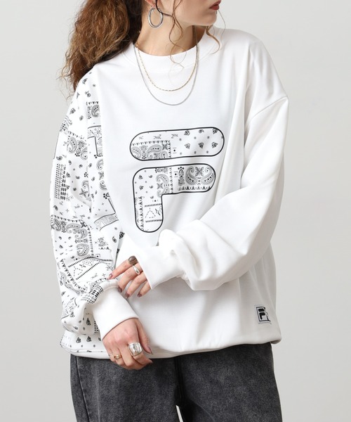 FILA HERITAGE(フィラヘリテージ)の「FILA HERITAGE SWEATSHIRT ペイズリースウェットシャツ(スウェット・メンズ・ホワイト/ネイビー・M/XL/L)」の9枚目の写真