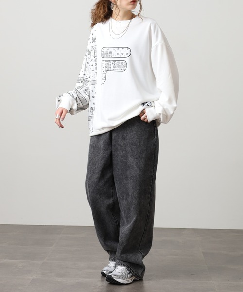 FILA HERITAGE(フィラヘリテージ)の「FILA HERITAGE SWEATSHIRT ペイズリースウェットシャツ(スウェット・メンズ・ホワイト/ネイビー・M/XL/L)」の5枚目の写真