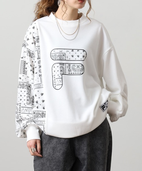 FILA HERITAGE(フィラヘリテージ)の「FILA HERITAGE SWEATSHIRT ペイズリースウェットシャツ(スウェット・メンズ・ホワイト/ネイビー・M/XL/L)」の8枚目の写真