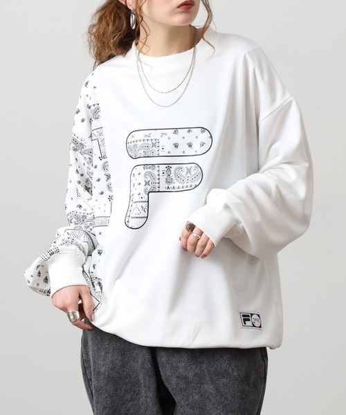 FILA HERITAGE(フィラヘリテージ)の「FILA HERITAGE SWEATSHIRT ペイズリースウェットシャツ(スウェット・メンズ・ホワイト/ネイビー・M/XL/L)」の7枚目の写真