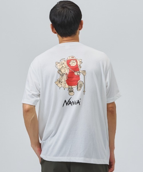 NANGA（ナンガ）の「【別注】ナンガ NANGA NANGA Backpacker Tee 限定コラボ（Tシャツ/カットソー・メンズ・ブラック/ベージュ/ホワイト・M/L/LL）」の2枚目の写真