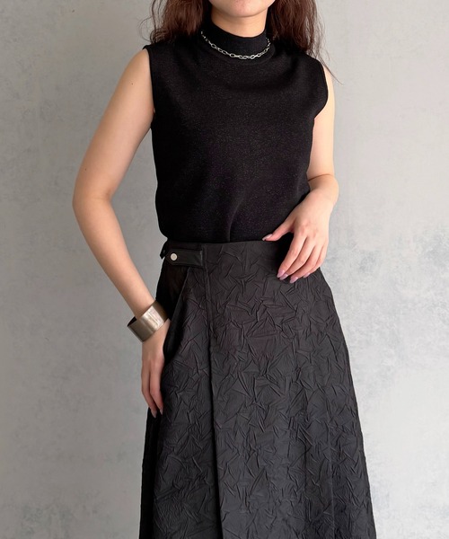 &g'aime（アンジェム）の「【&ｇ'aime 】ベーシックノースリニット　Basic Sleeveless Knit（ニット/セーター・レディース・アイボリー/ブラック系その他/ブラック・FREE）」の7枚目の写真