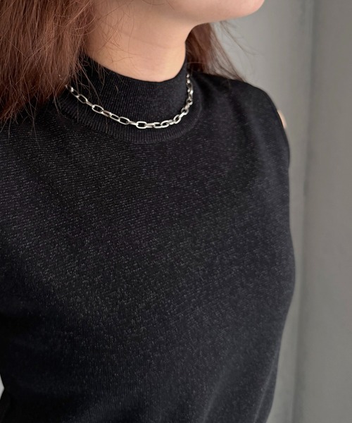 &g'aime（アンジェム）の「【&ｇ'aime 】ベーシックノースリニット　Basic Sleeveless Knit（ニット/セーター・レディース・アイボリー/ブラック系その他/ブラック・FREE）」の12枚目の写真