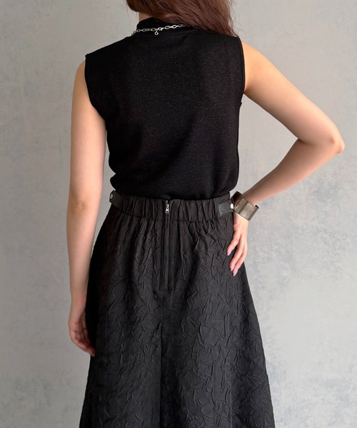 &g'aime（アンジェム）の「【&ｇ'aime 】ベーシックノースリニット　Basic Sleeveless Knit（ニット/セーター・レディース・アイボリー/ブラック系その他/ブラック・FREE）」の11枚目の写真