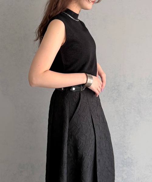 &g'aime（アンジェム）の「【&ｇ'aime 】ベーシックノースリニット　Basic Sleeveless Knit（ニット/セーター・レディース・アイボリー/ブラック系その他/ブラック・FREE）」の9枚目の写真
