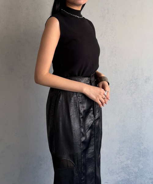 &g'aime（アンジェム）の「【&ｇ'aime 】ベーシックノースリニット　Basic Sleeveless Knit（ニット/セーター・レディース・アイボリー/ブラック系その他/ブラック・FREE）」の18枚目の写真