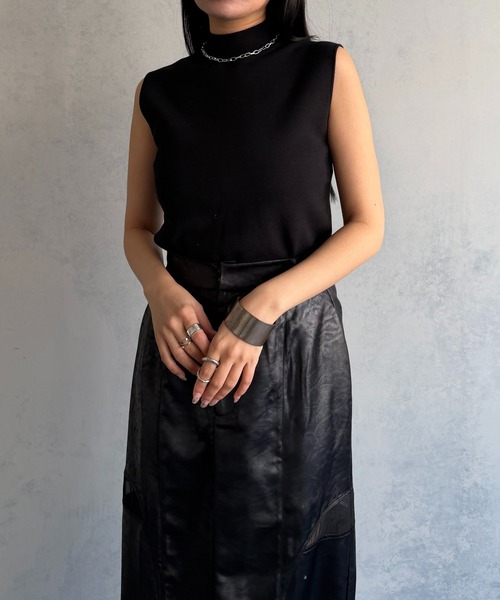 &g'aime（アンジェム）の「【&ｇ'aime 】ベーシックノースリニット　Basic Sleeveless Knit（ニット/セーター・レディース・アイボリー/ブラック系その他/ブラック・FREE）」の16枚目の写真