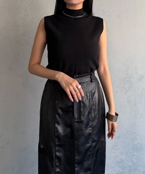 &g'aime（アンジェム）の「【&ｇ'aime 】ベーシックノースリニット　Basic Sleeveless Knit（ニット/セーター・レディース・アイボリー/ブラック系その他/ブラック・FREE）」の17枚目の写真