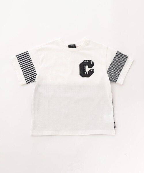 COMME CA ISM(コムサイズム)の「ギンガムチェック 切り替え 半袖Tシャツ(Tシャツ/カットソー・キッズ・ブラック/オフホワイト・140cm/130cm/120cm/110cm/100cm/150cm)」の7枚目の写真