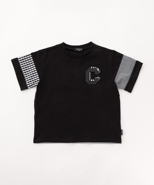 COMME CA ISM(コムサイズム)の「ギンガムチェック 切り替え 半袖Tシャツ(Tシャツ/カットソー・キッズ・ブラック/オフホワイト・140cm/130cm/120cm/110cm/100cm/150cm)」の8枚目の写真