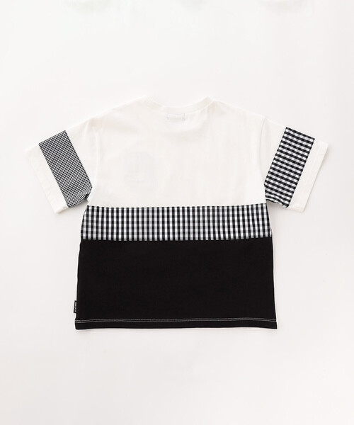 COMME CA ISM(コムサイズム)の「ギンガムチェック 切り替え 半袖Tシャツ(Tシャツ/カットソー・キッズ・ブラック/オフホワイト・140cm/130cm/120cm/110cm/100cm/150cm)」の9枚目の写真