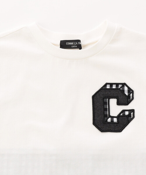 COMME CA ISM(コムサイズム)の「ギンガムチェック 切り替え 半袖Tシャツ(Tシャツ/カットソー・キッズ・ブラック/オフホワイト・140cm/130cm/120cm/110cm/100cm/150cm)」の11枚目の写真