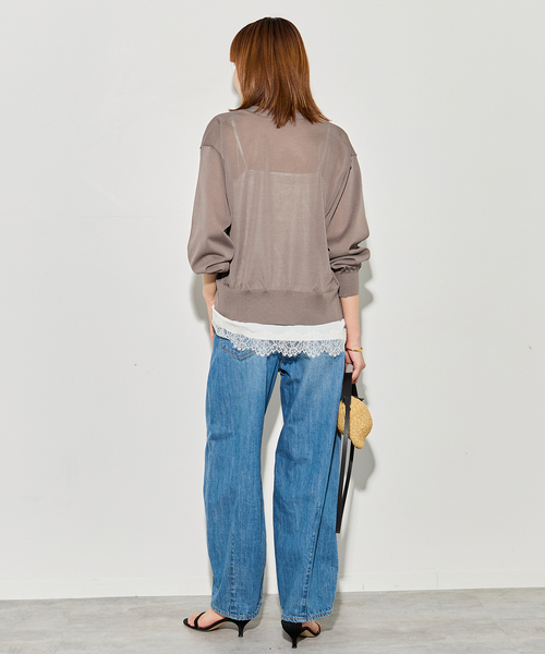 journal standard L'essage（ジャーナルスタンダードレサージュ）の「フォルムニットVネックカーディガン（カーディガン/ボレロ・レディース・ブルー系その他/ベージュ系その他/ブラック・FREE）」の11枚目の写真