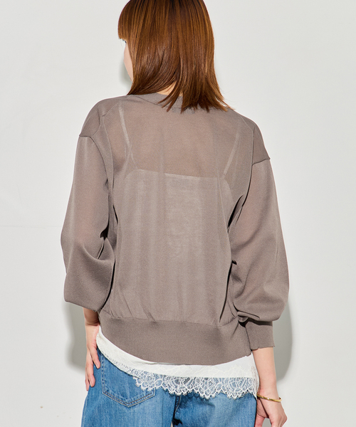 journal standard L'essage（ジャーナルスタンダードレサージュ）の「フォルムニットVネックカーディガン（カーディガン/ボレロ・レディース・ブルー系その他/ベージュ系その他/ブラック・FREE）」の14枚目の写真