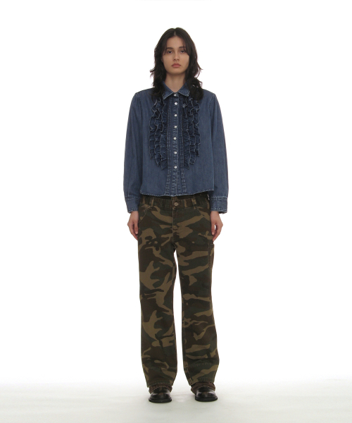 PARTIMENTO WOMEN（パルティメントウィメン）の「カントリーラッフルピンタックシャツ_デニム（シャツ/ブラウス・レディース・その他・SMALL/MEDIUM）」の4枚目の写真