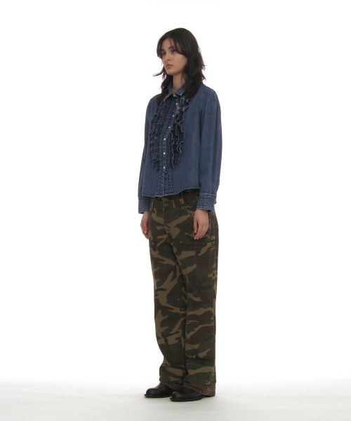 PARTIMENTO WOMEN（パルティメントウィメン）の「カントリーラッフルピンタックシャツ_デニム（シャツ/ブラウス・レディース・その他・SMALL/MEDIUM）」の6枚目の写真