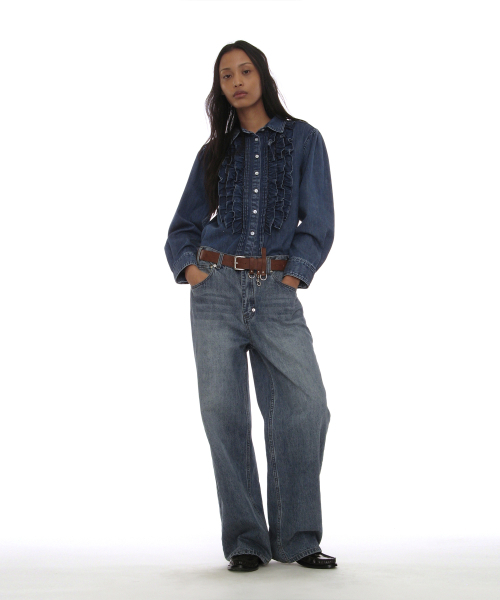 PARTIMENTO WOMEN（パルティメントウィメン）の「カントリーラッフルピンタックシャツ_デニム（シャツ/ブラウス・レディース・その他・SMALL/MEDIUM）」の11枚目の写真