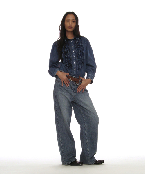 PARTIMENTO WOMEN（パルティメントウィメン）の「カントリーラッフルピンタックシャツ_デニム（シャツ/ブラウス・レディース・その他・SMALL/MEDIUM）」の13枚目の写真