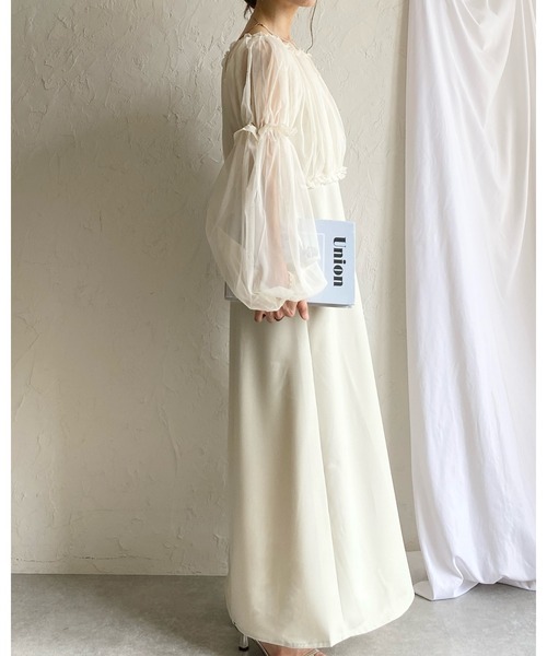 She's Closet（シーズクローゼット）の「チュールシアー ボレロブラウス フレアキャミワンピース 2点セット（ワンピース・レディース・グレー/アイボリー/ブラック・FREE）」の18枚目の写真