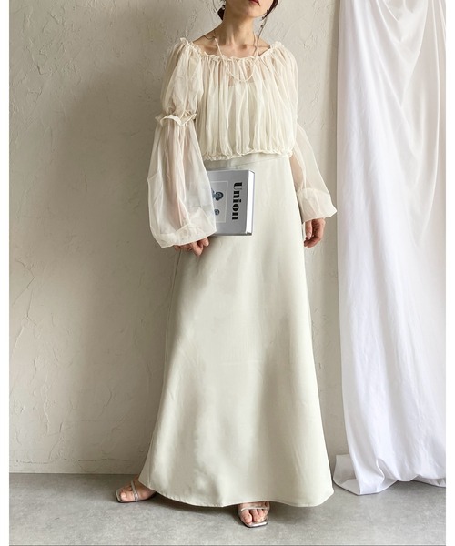 She's Closet（シーズクローゼット）の「チュールシアー ボレロブラウス フレアキャミワンピース 2点セット（ワンピース・レディース・グレー/アイボリー/ブラック・FREE）」の20枚目の写真