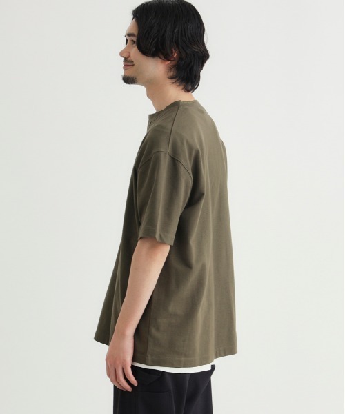 BACK NUMBER（バックナンバー）の「BACK NUMBER(バックナンバー)ヘンリーネックＴシャツ（Tシャツ/カットソー・メンズ・ホワイト/オリーブ/ブラック・S/M/L/XL）」の19枚目の写真